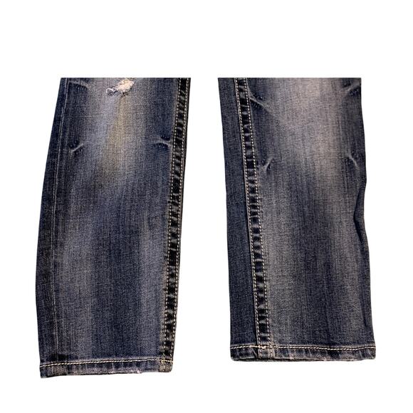 Miss Me Jeans Sz 25 30x25 Blue Boyfriend Embellished JPB5014 Mid Rise Med Wash - Picture 4 of 9